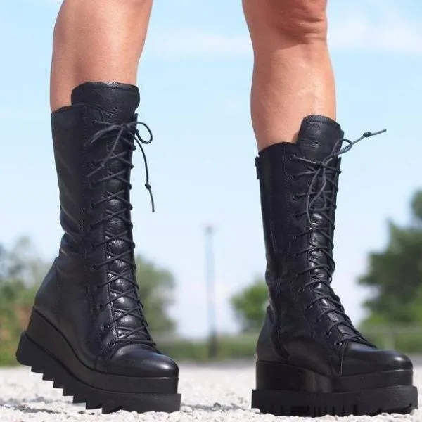 Purpdrank - Women's Faux Leather Boots