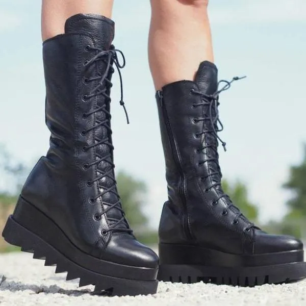 Purpdrank - Women's Faux Leather Boots