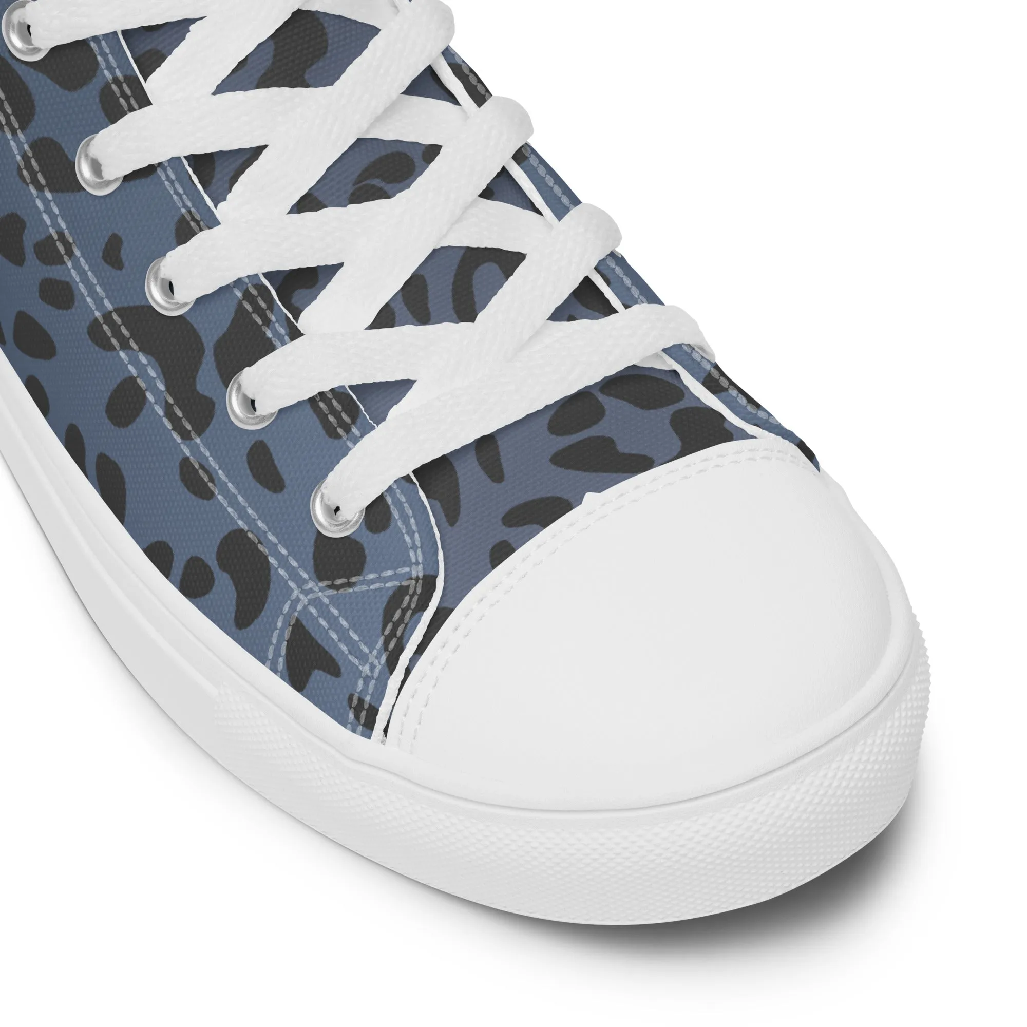 Rainbow Flag Blue Leopard Print High Top Trainers (male sizes)