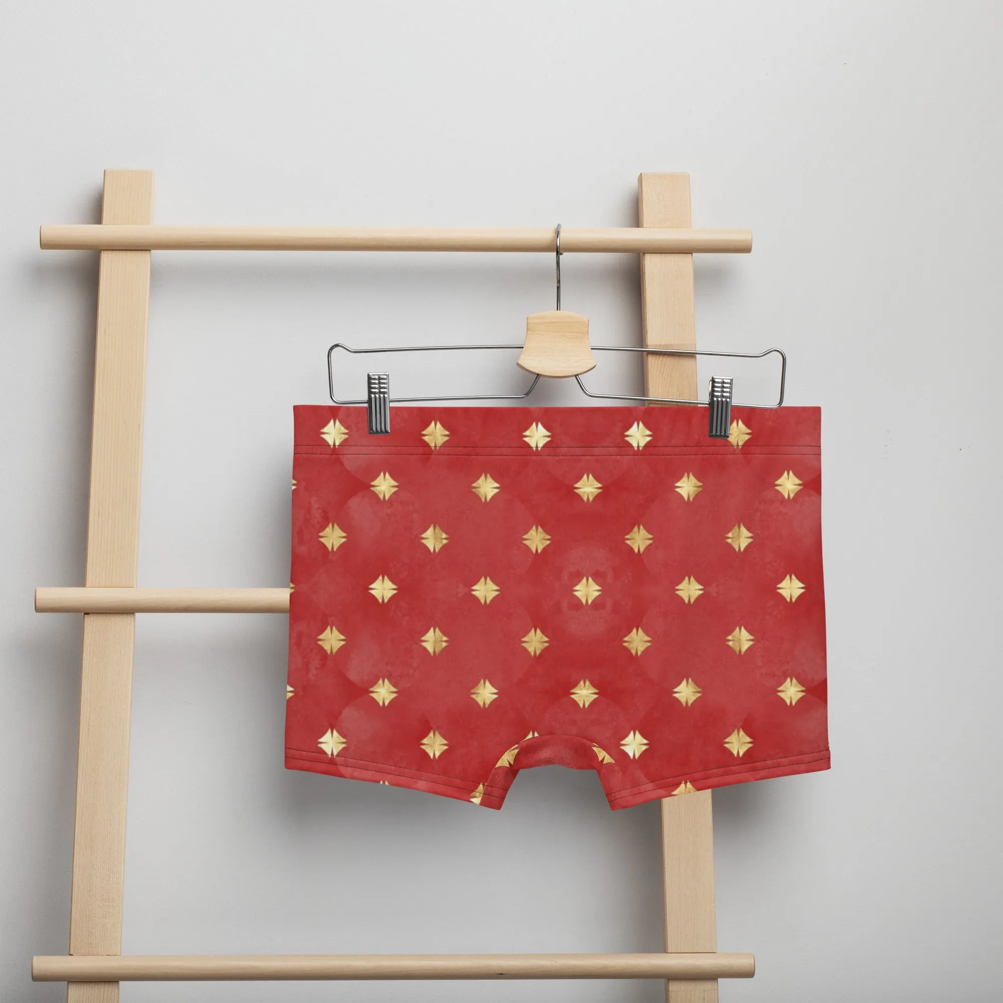 Red boxer with golden flowers for men’s