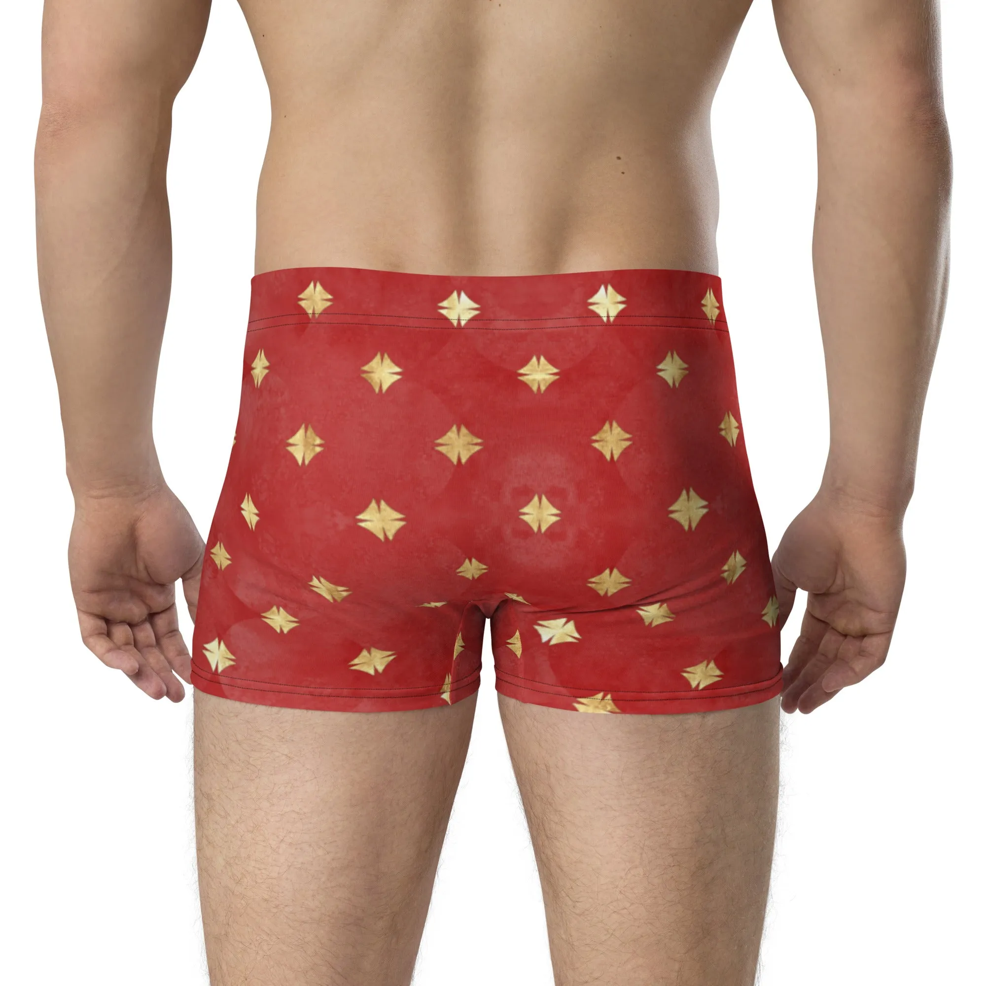 Red boxer with golden flowers for men’s