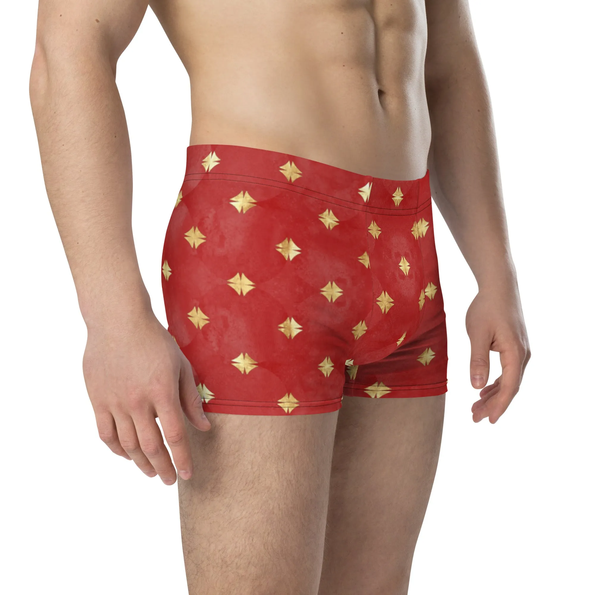 Red boxer with golden flowers for men’s