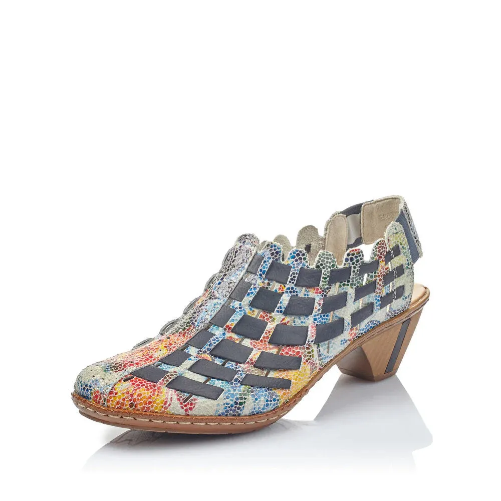 RIEKER 46778 WOVEN LEATHER SLING OCEAN MULTI