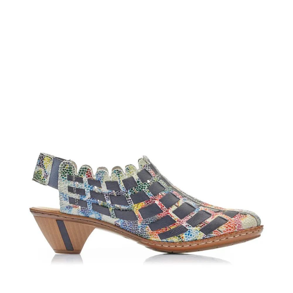 RIEKER 46778 WOVEN LEATHER SLING OCEAN MULTI