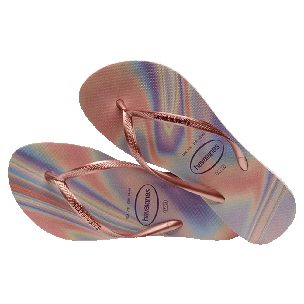 Slim Iridescent Flip Flops