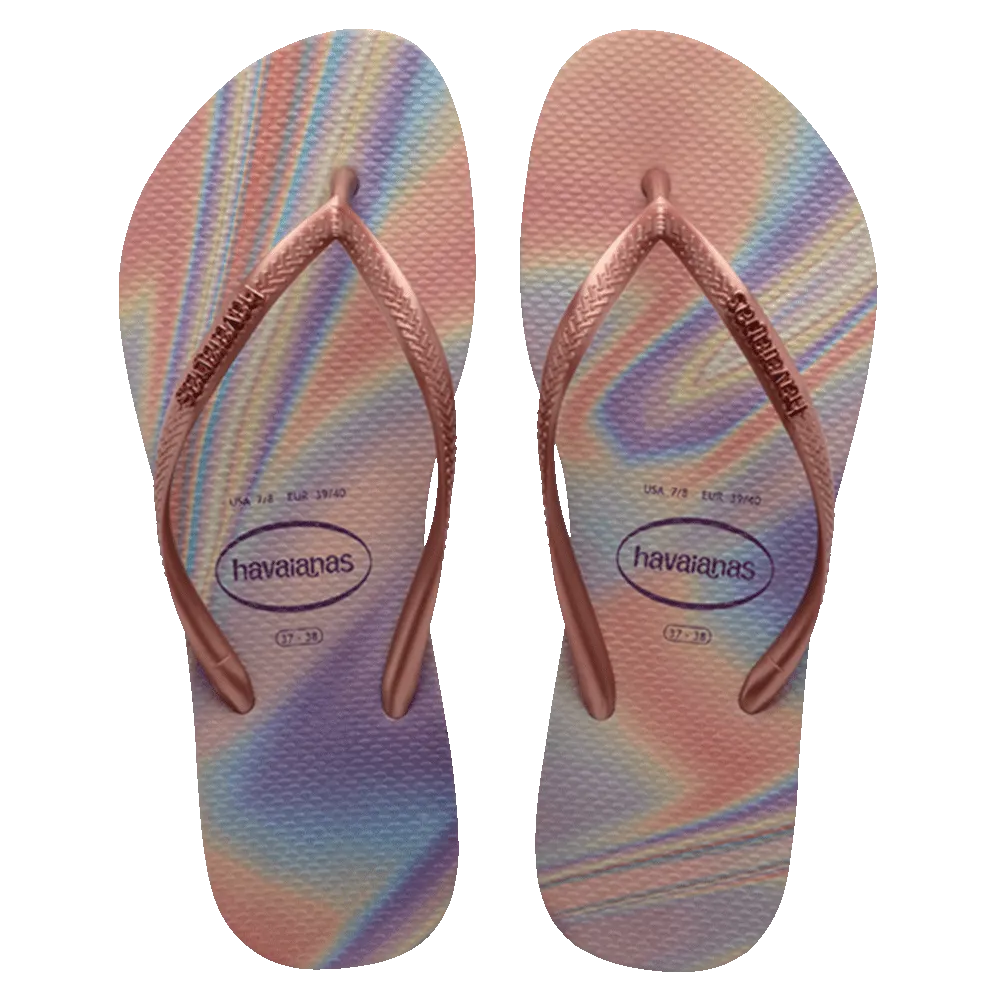 Slim Iridescent Flip Flops