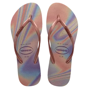 Slim Iridescent Flip Flops