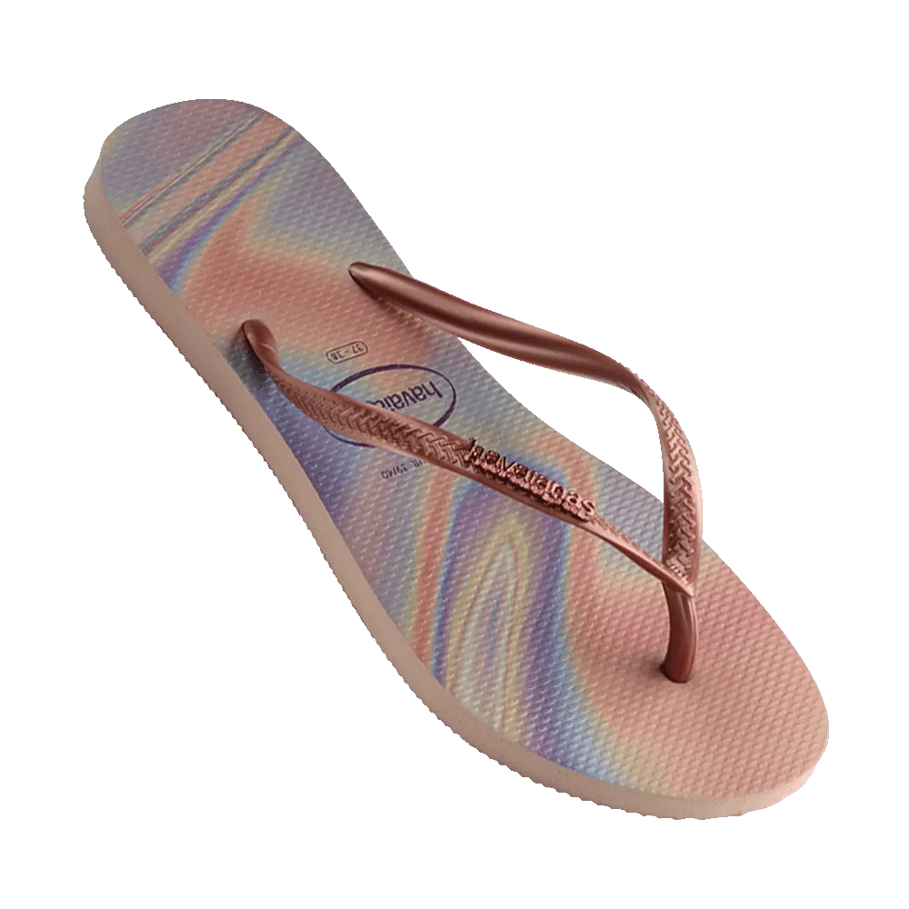 Slim Iridescent Flip Flops