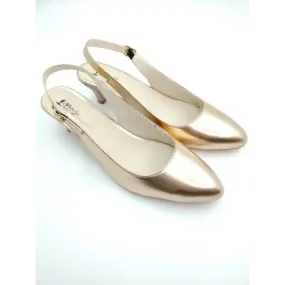 Stylish Golden PU Solid Heels For Women