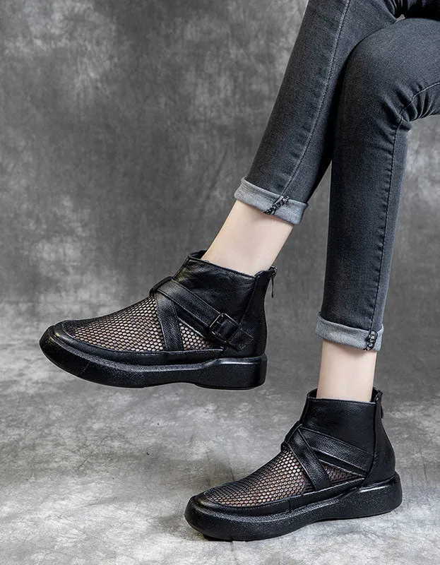 Summer Mesh Soft Soles Round Toe Ankle Boots 35-43