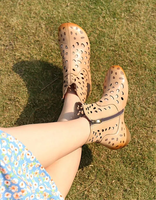 Summer Spring Retro Leather Sandals Boots