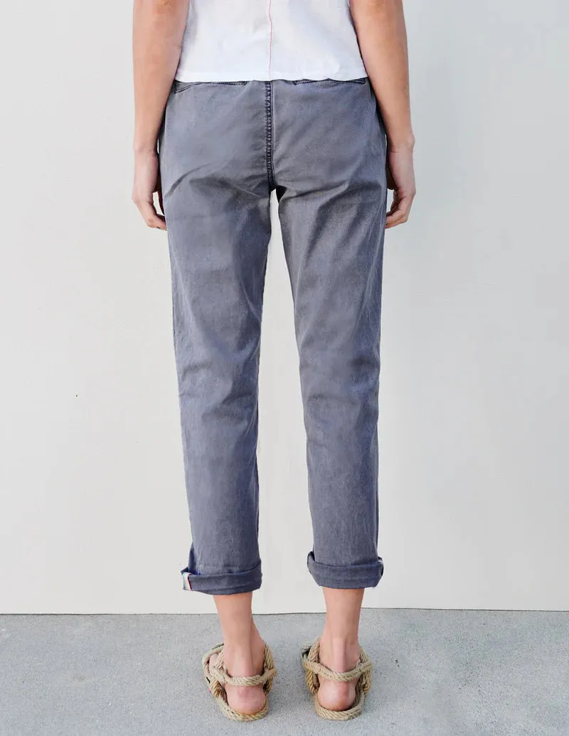 SUNDRY ROLLUP TROUSER WITH TRIM IN PIGMENT DEEP SEA