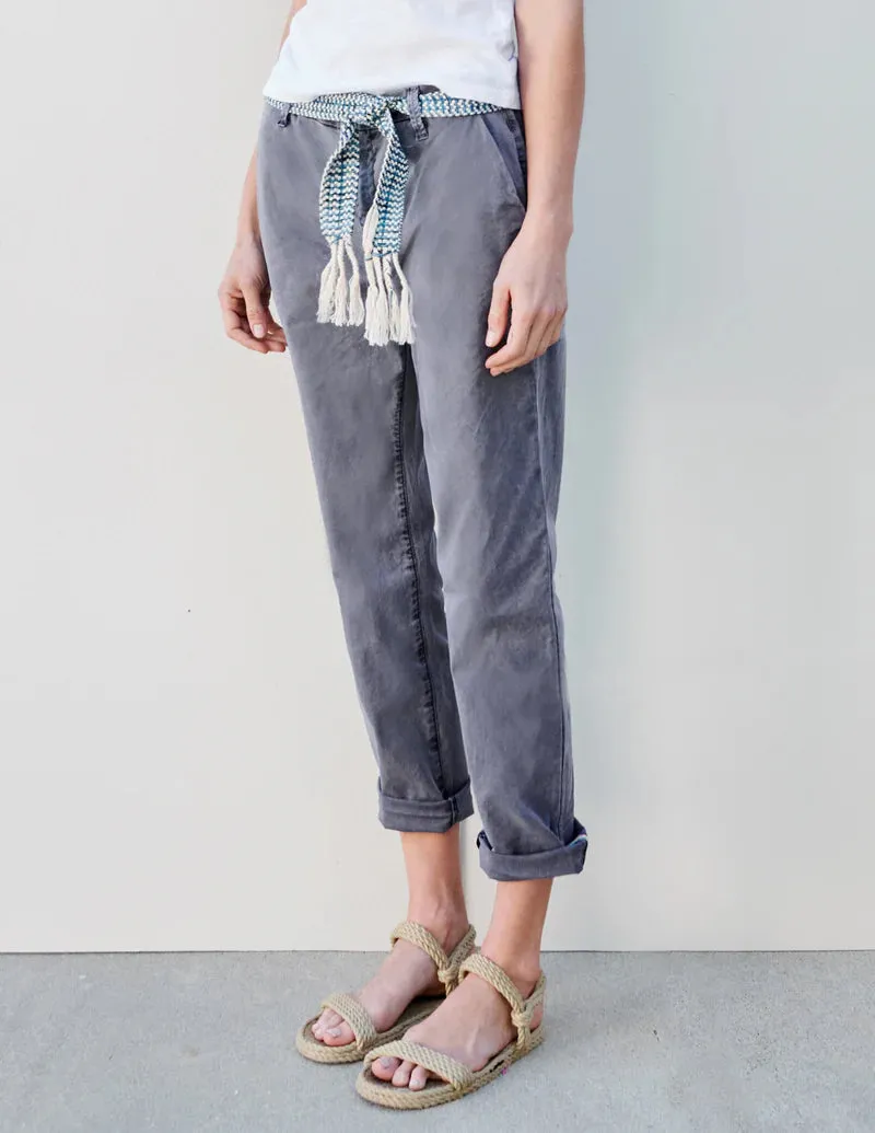 SUNDRY ROLLUP TROUSER WITH TRIM IN PIGMENT DEEP SEA