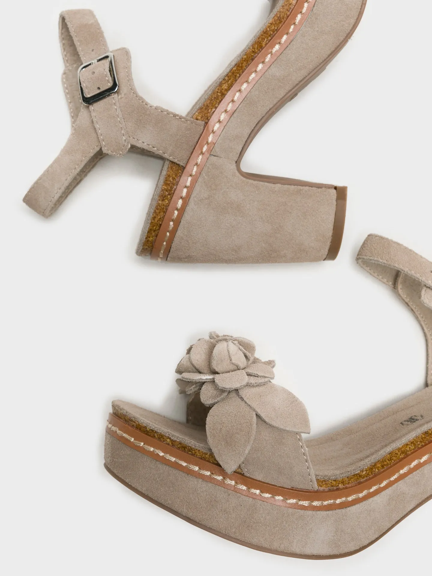 Tan Chunky Heel Sandals