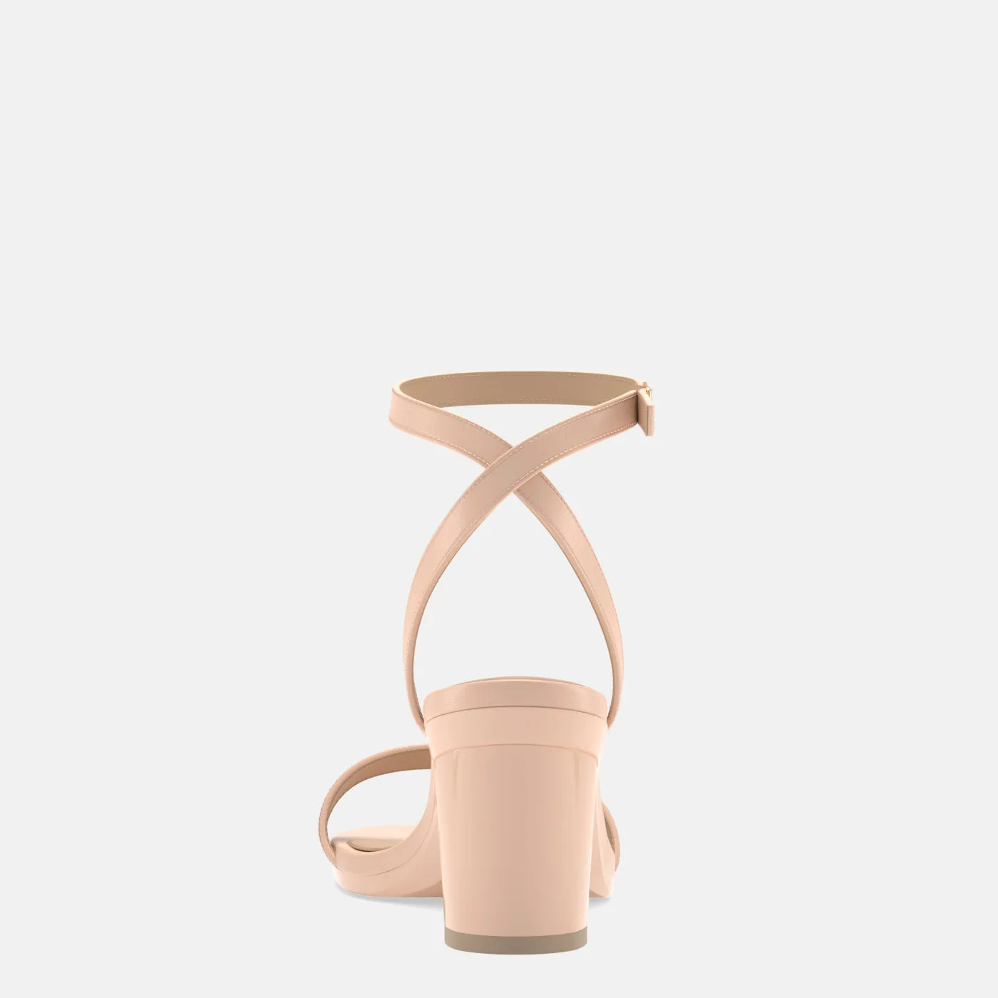 The Brenna - Sand Leather   Block Heel Kit 3 Sand