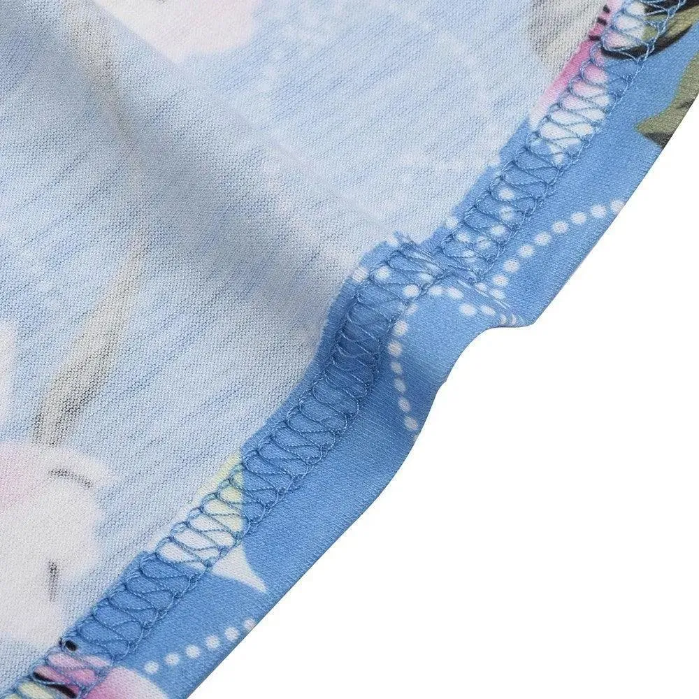 Vintage Light Blue Elegant Floral Swing Dress