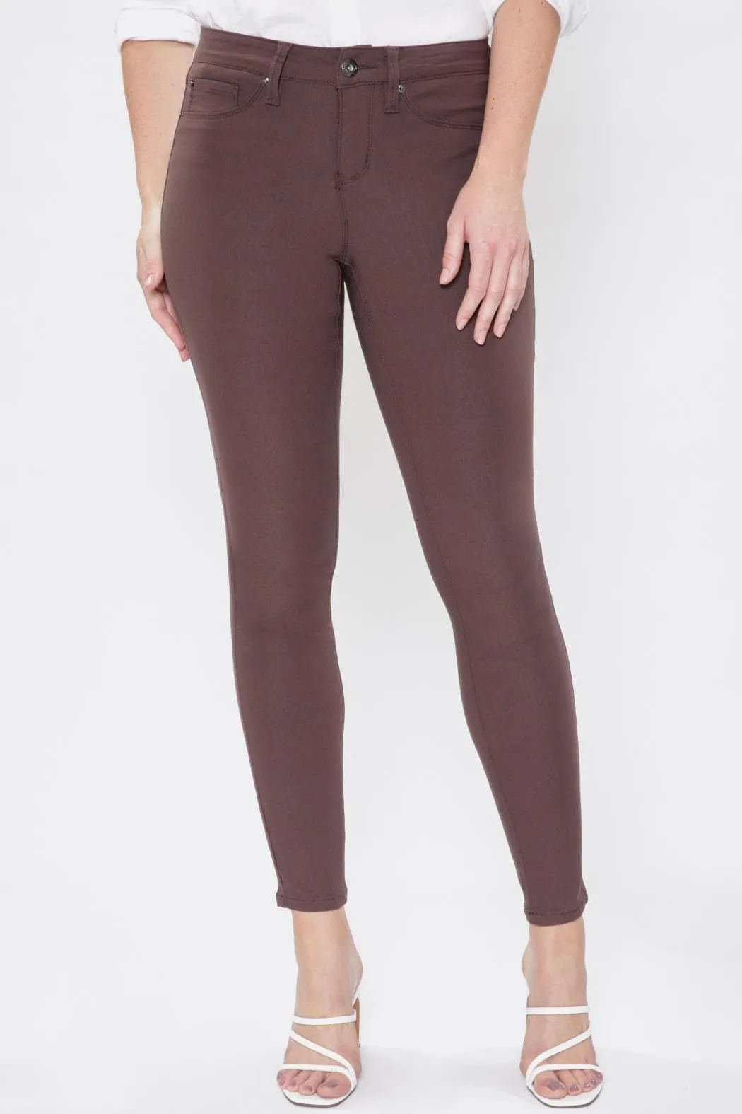Women's Hyperstretch Mid Rise Skinny Pants, Cocoa