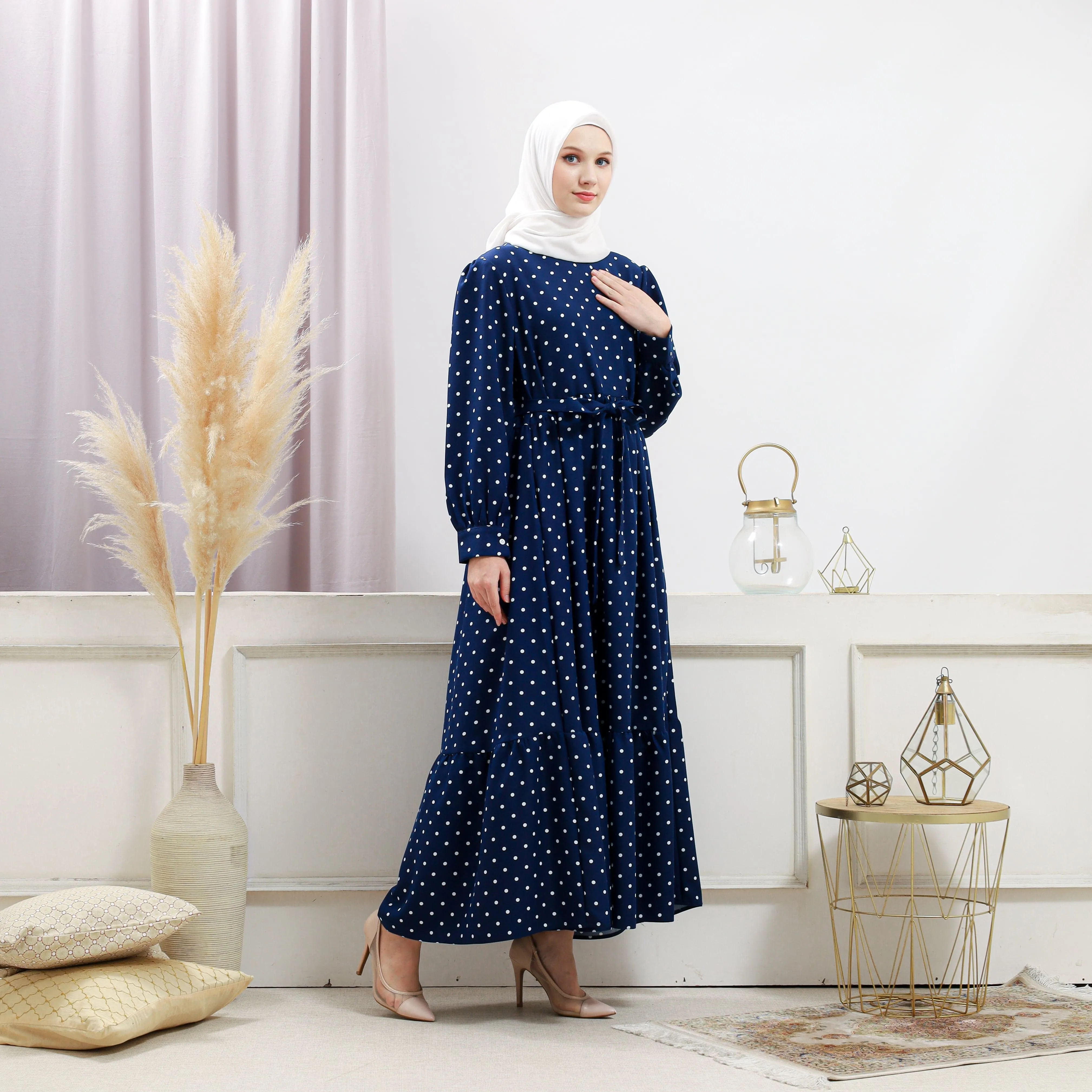 Women's Navy Polka Dot Dress