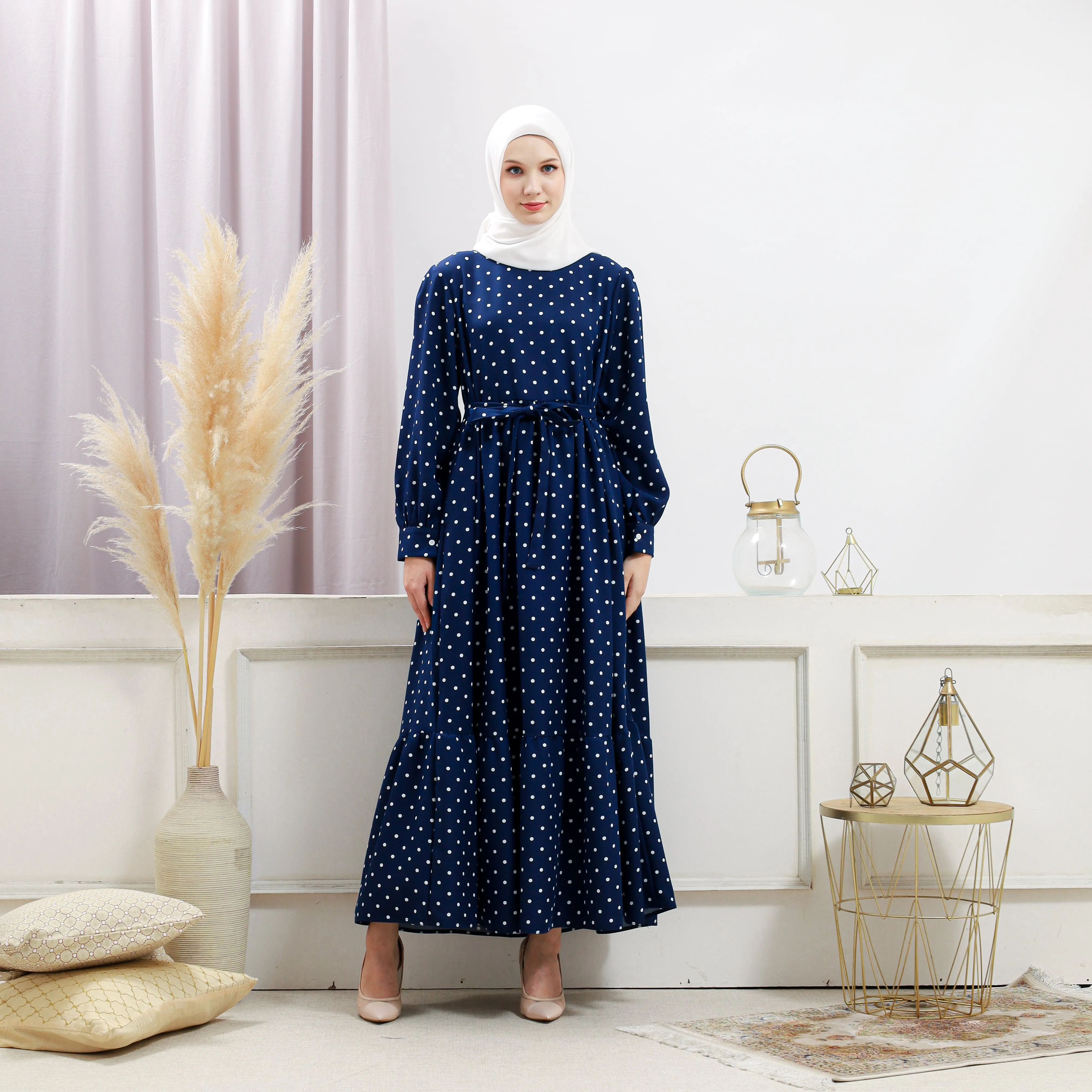 Women's Navy Polka Dot Dress