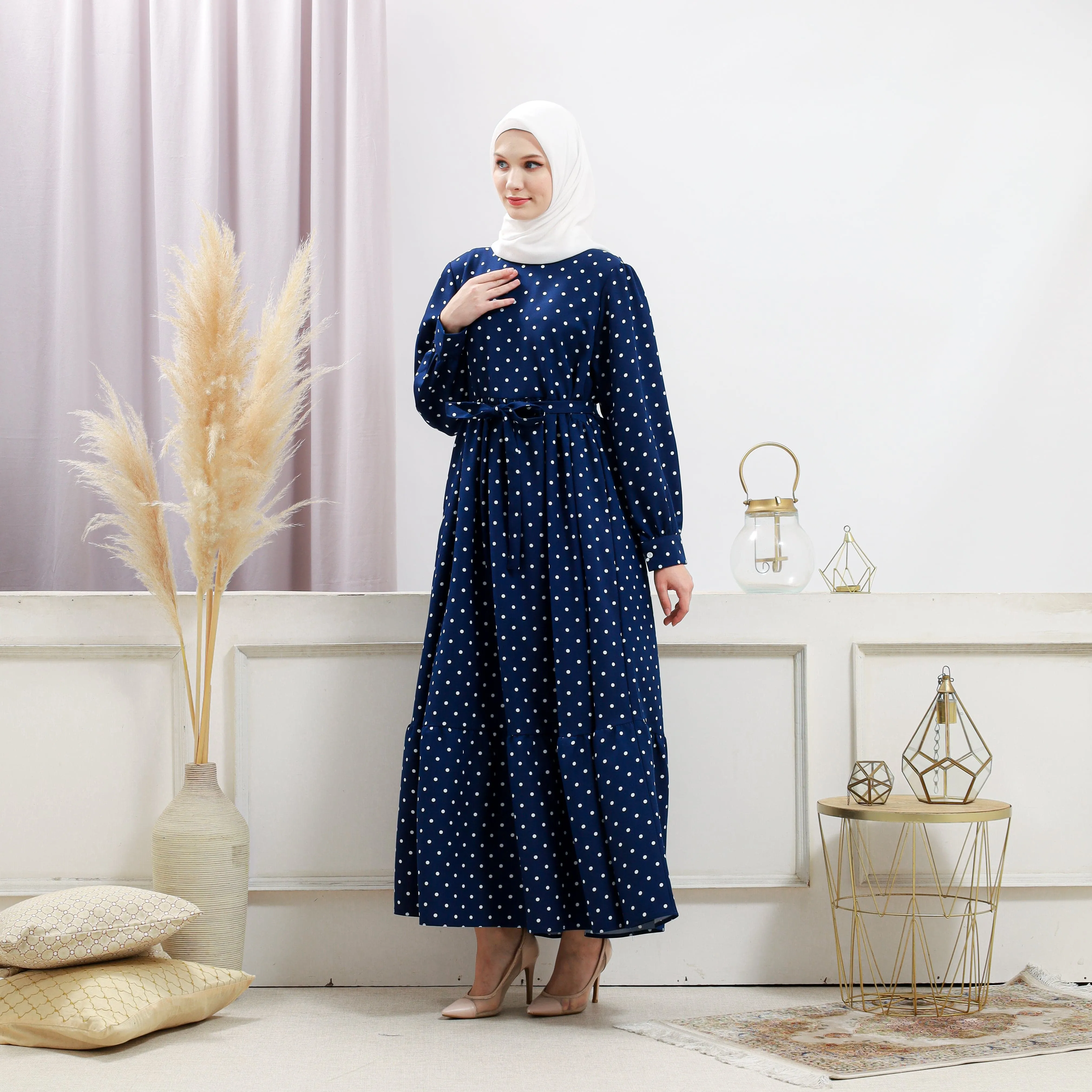 Women's Navy Polka Dot Dress