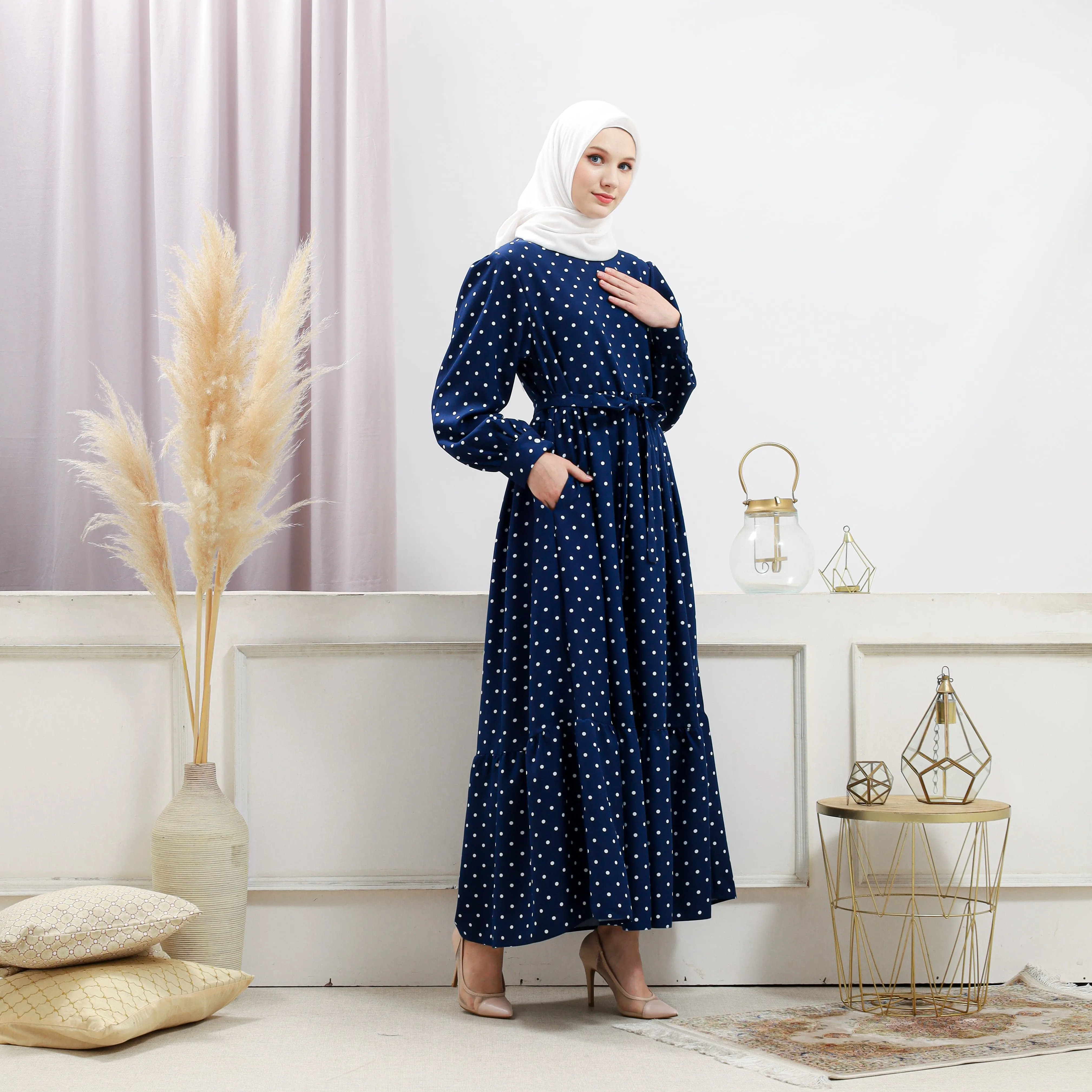 Women's Navy Polka Dot Dress