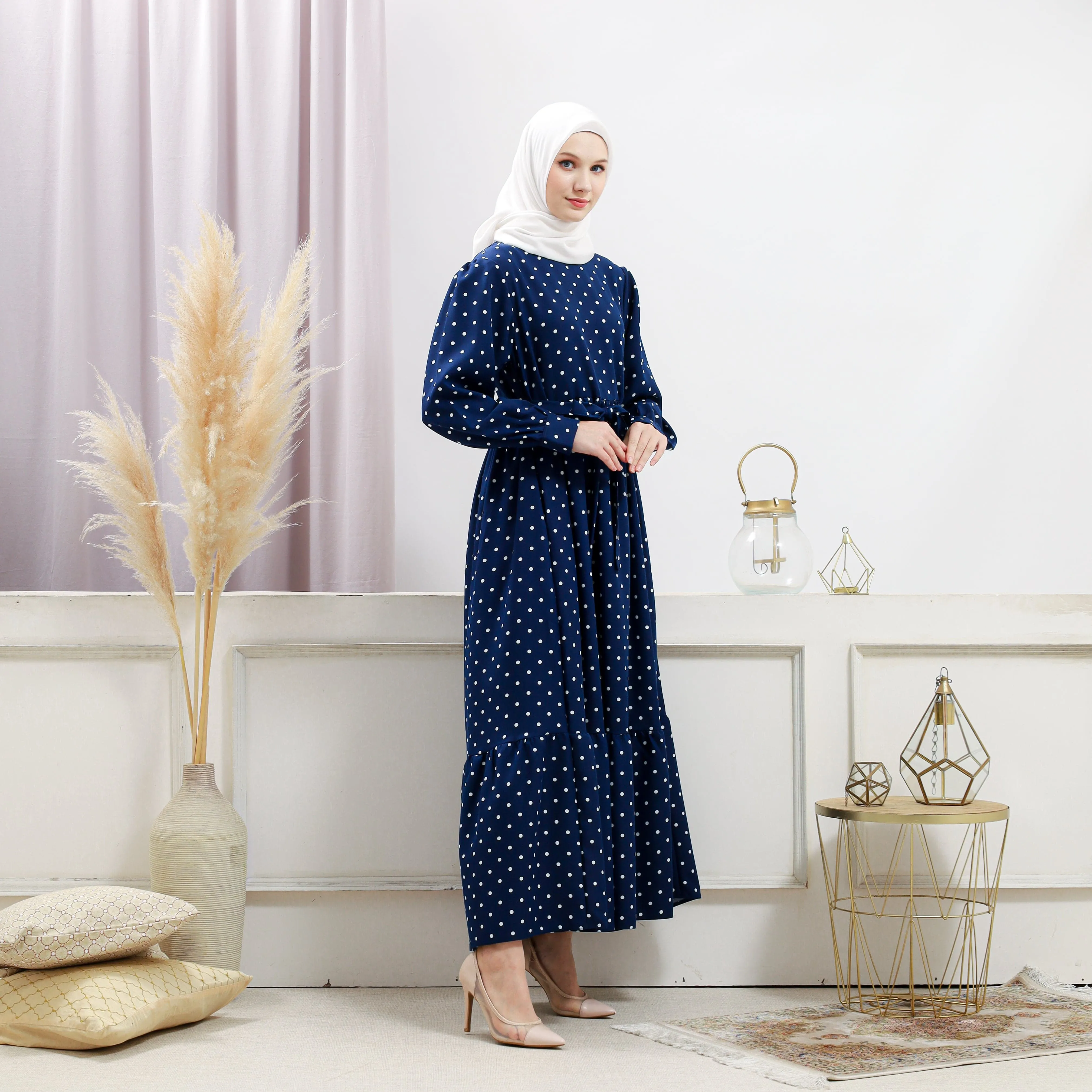Women's Navy Polka Dot Dress