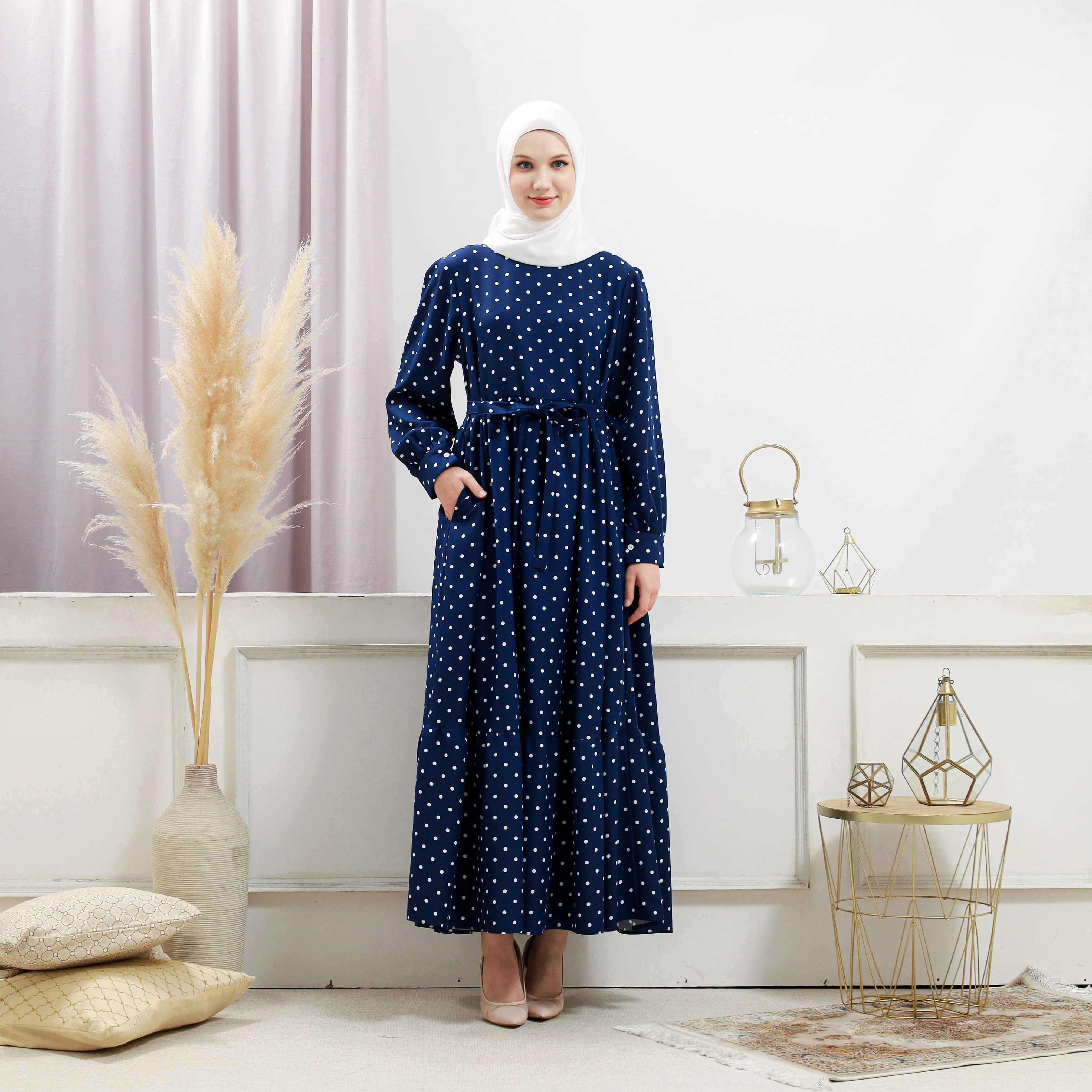 Women's Navy Polka Dot Dress