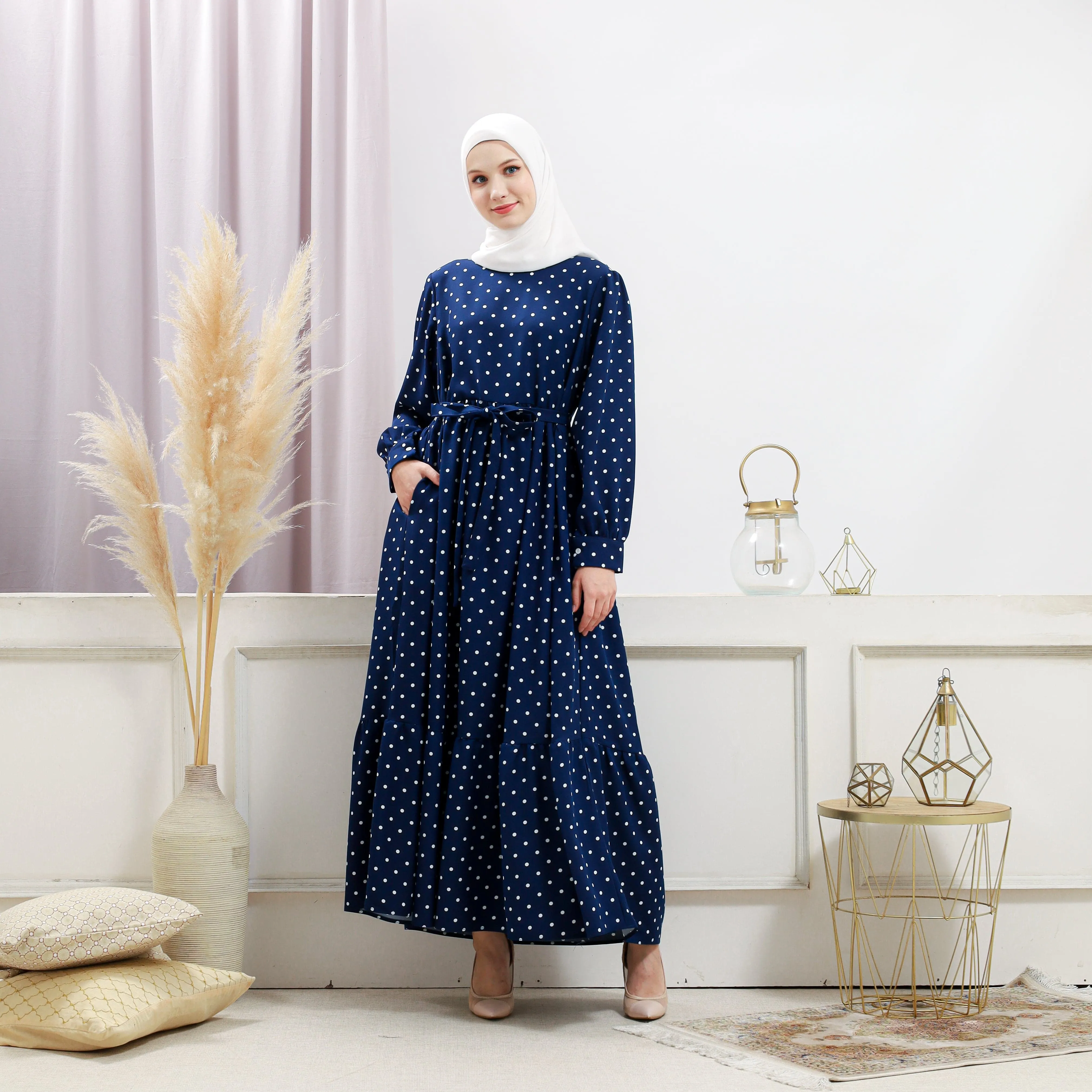 Women's Navy Polka Dot Dress