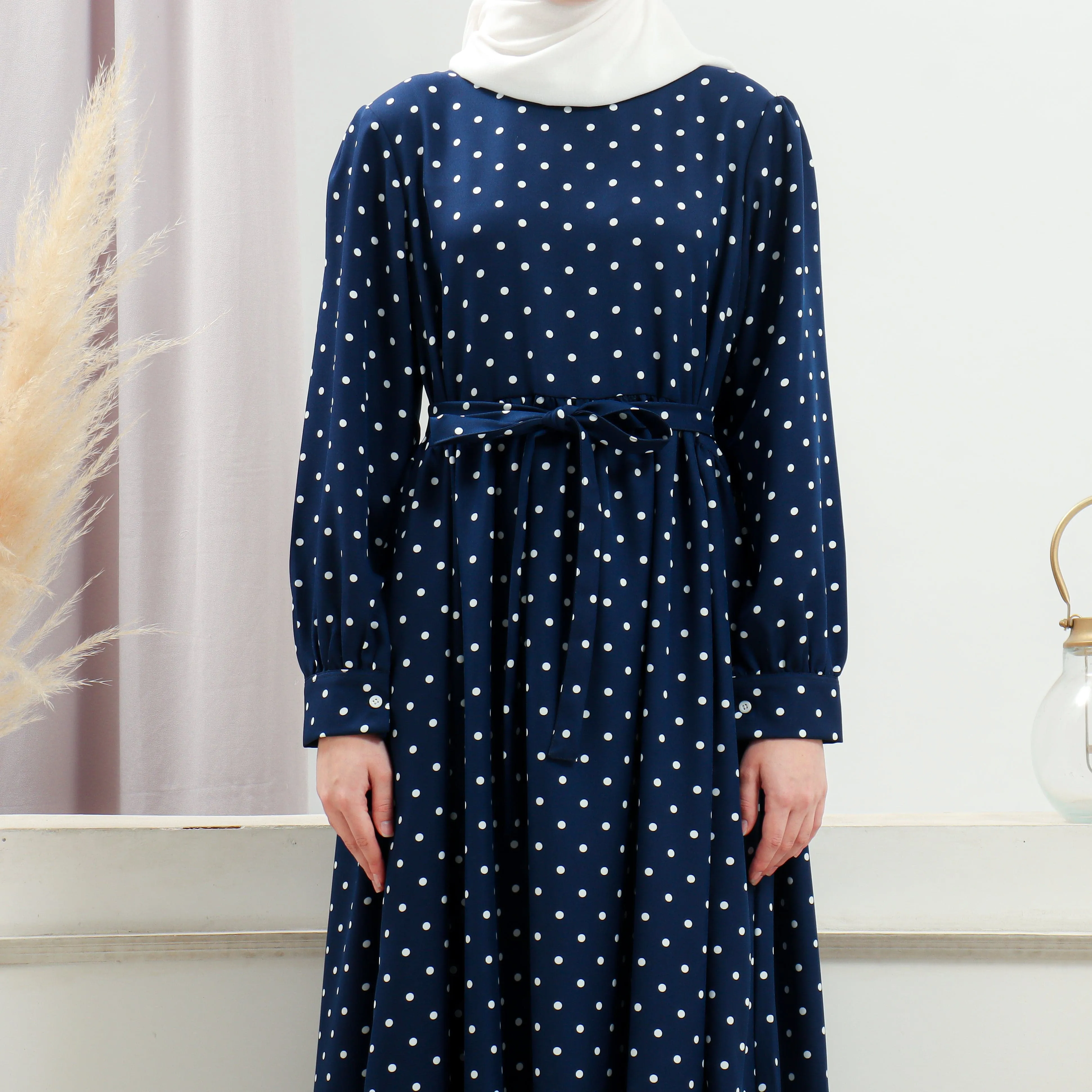Women's Navy Polka Dot Dress