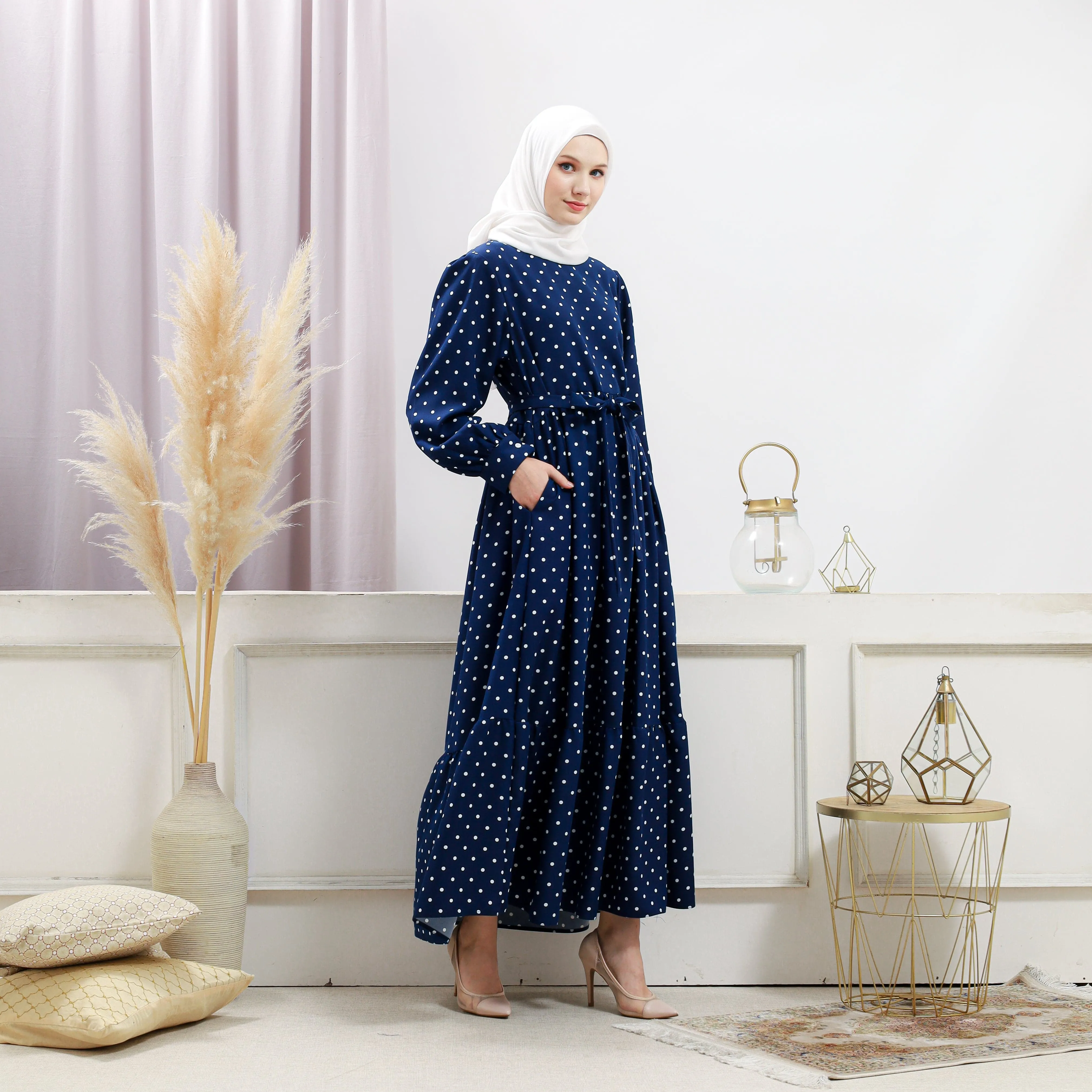 Women's Navy Polka Dot Dress